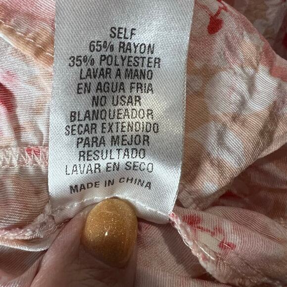 Storia Boutique Pink Coral Floral Ruffle Mini Dress Small Spring Summer Vacation - Picture 4 of 8